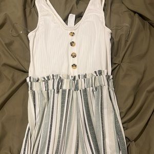 Derek Hart White and Green Jumpsuit